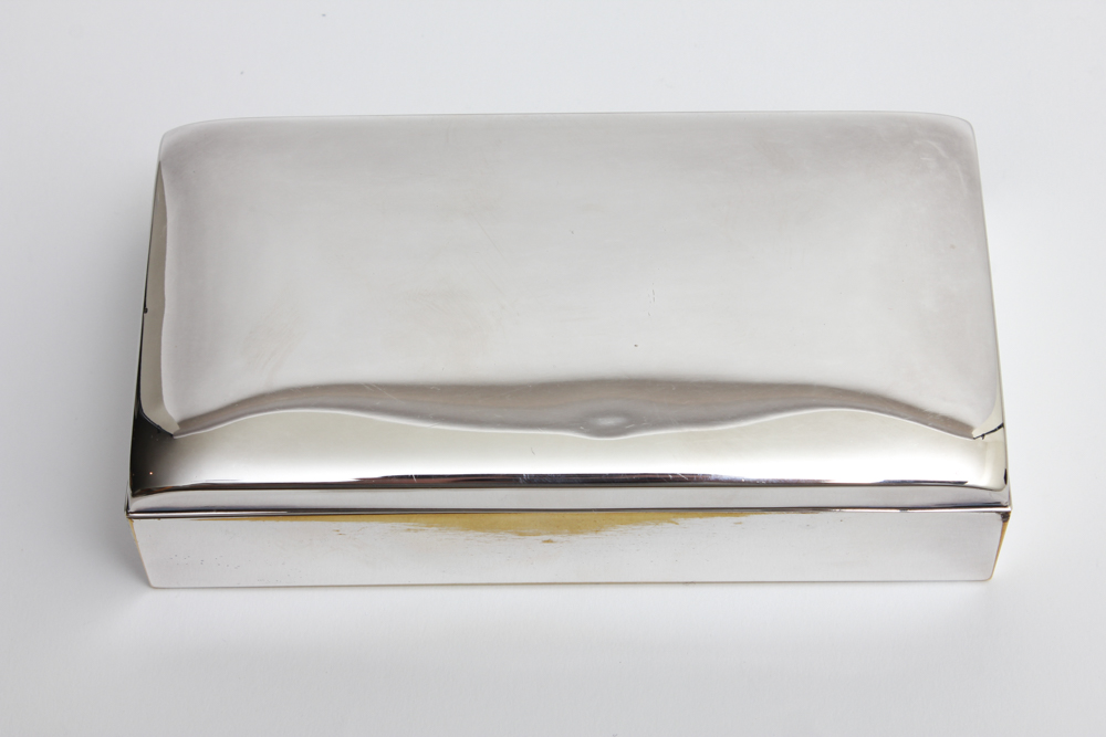 Silver Plate Cigarette Box by F. B. Rogers