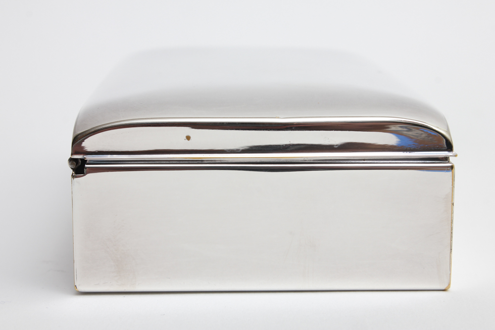 Silver Plate Cigarette Box by F. B. Rogers
