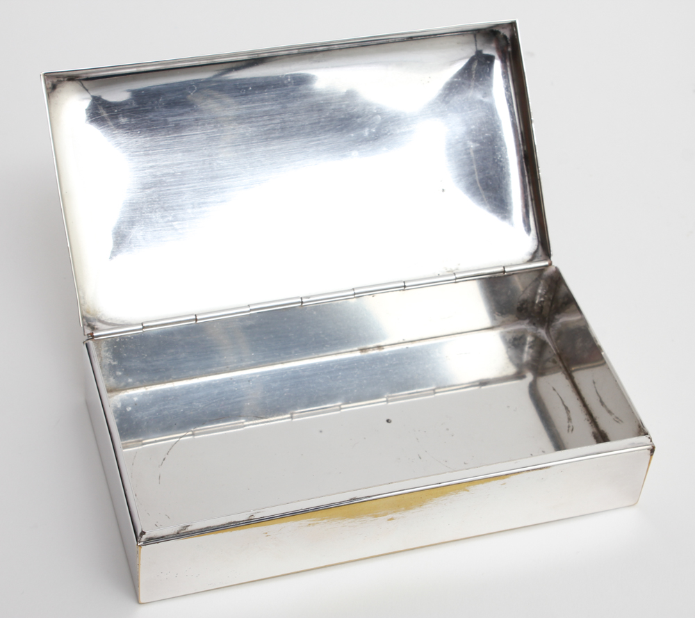 Silver Plate Cigarette Box by F. B. Rogers