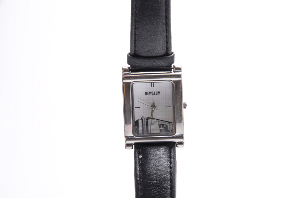 Sweda "Newseum" Genuine Leather Watch