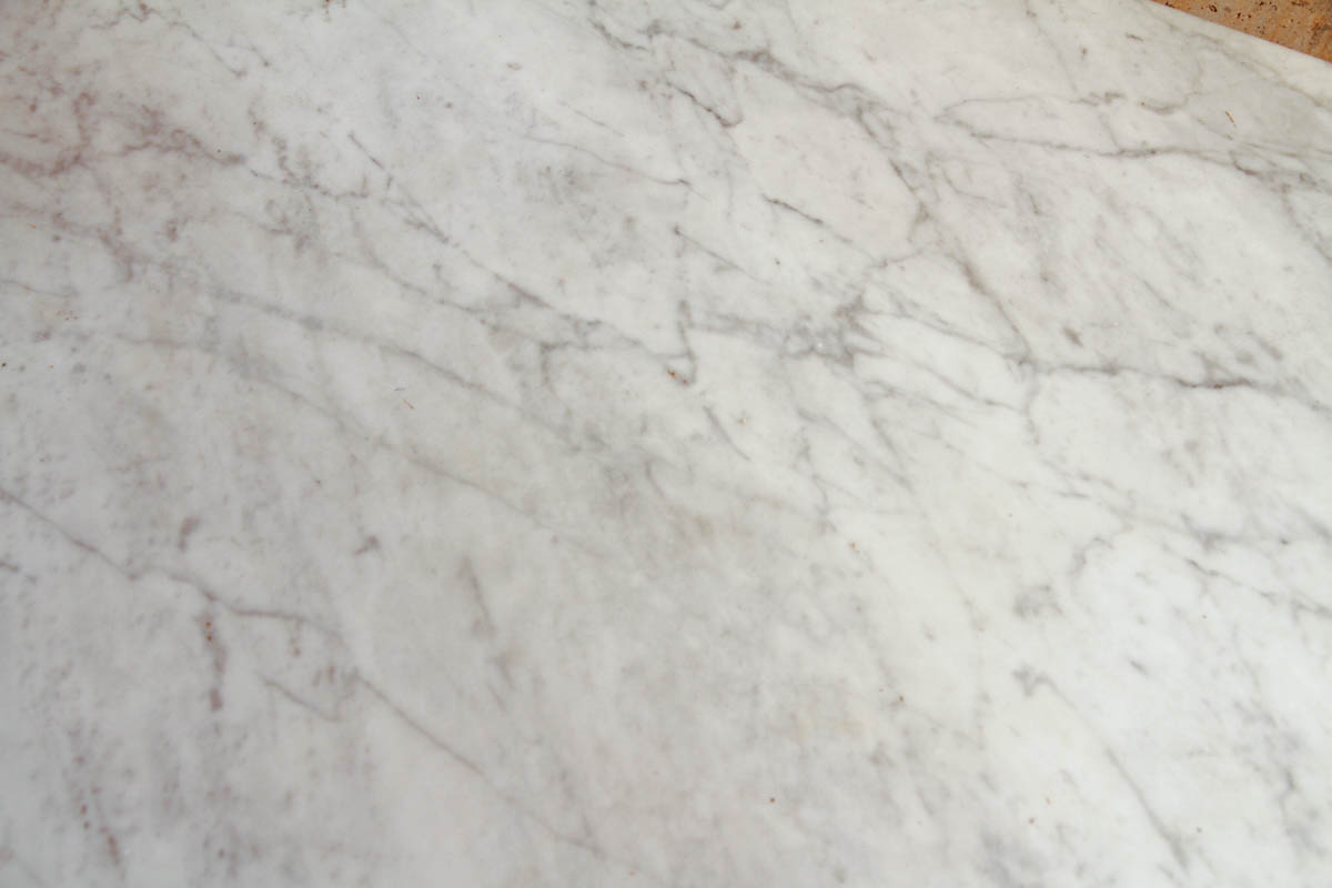 Marble Top Table with Cast Iron Base