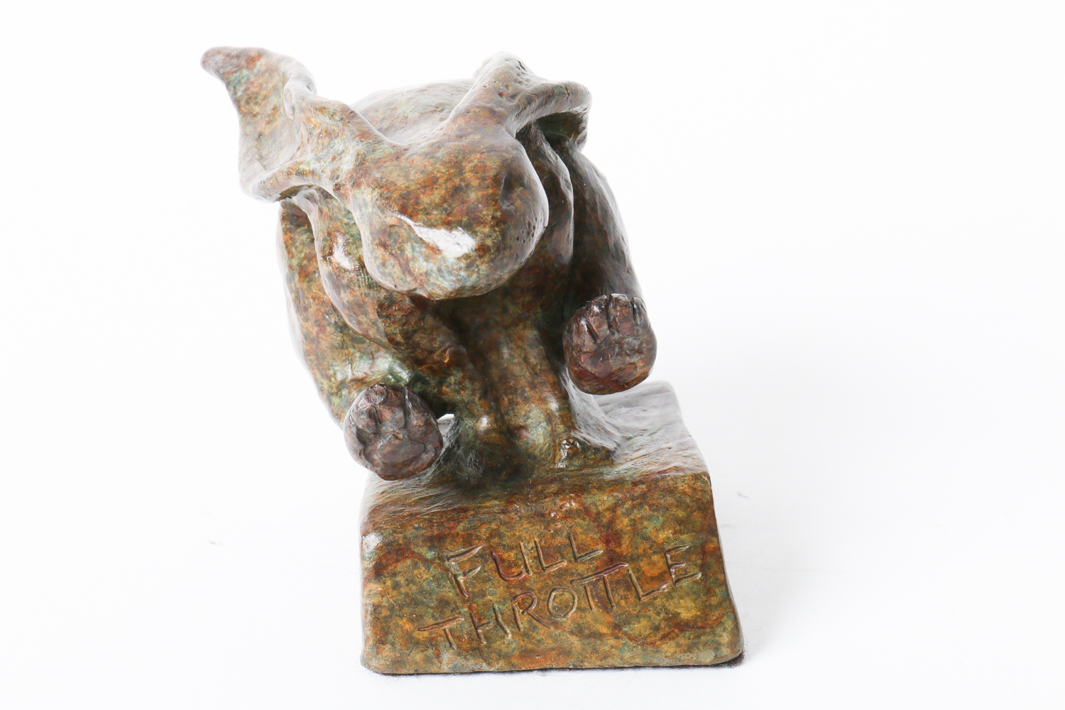 Bronze Rabbit Sculpture "Full Throttle" by GE Omer