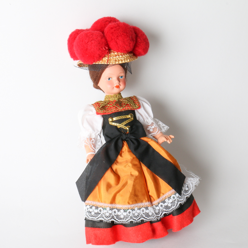 Circa 1940s Stoll's Trachtenpuppen Doll in Black Forest Costume
