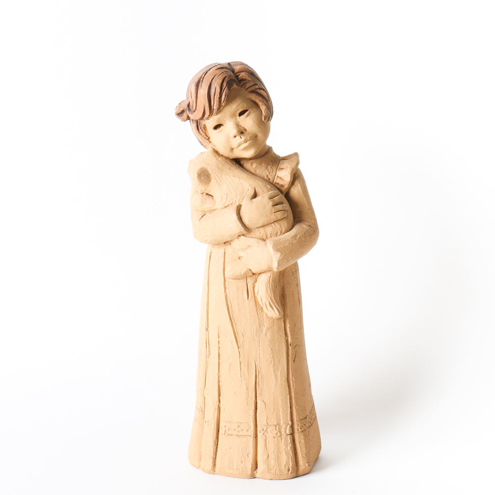 Lee Bortin Figurine of Girl and Cat