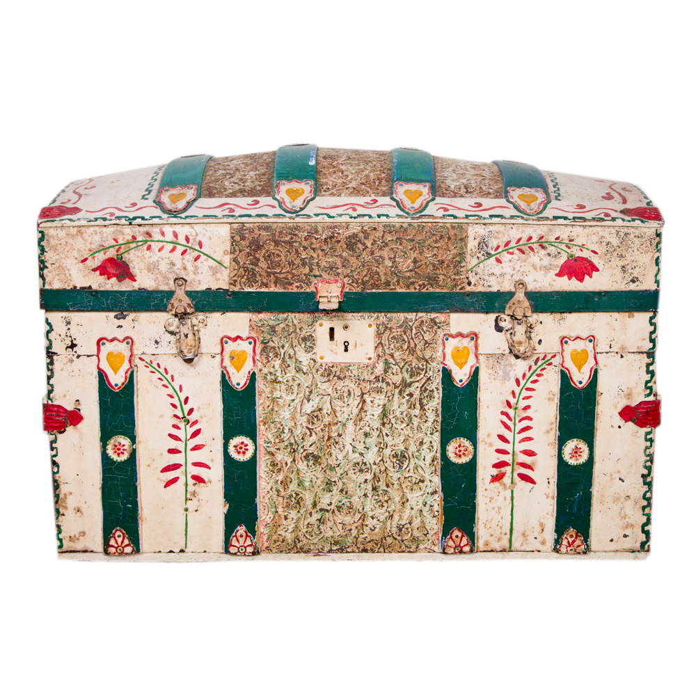 Vintage Painted Steamer Trunk