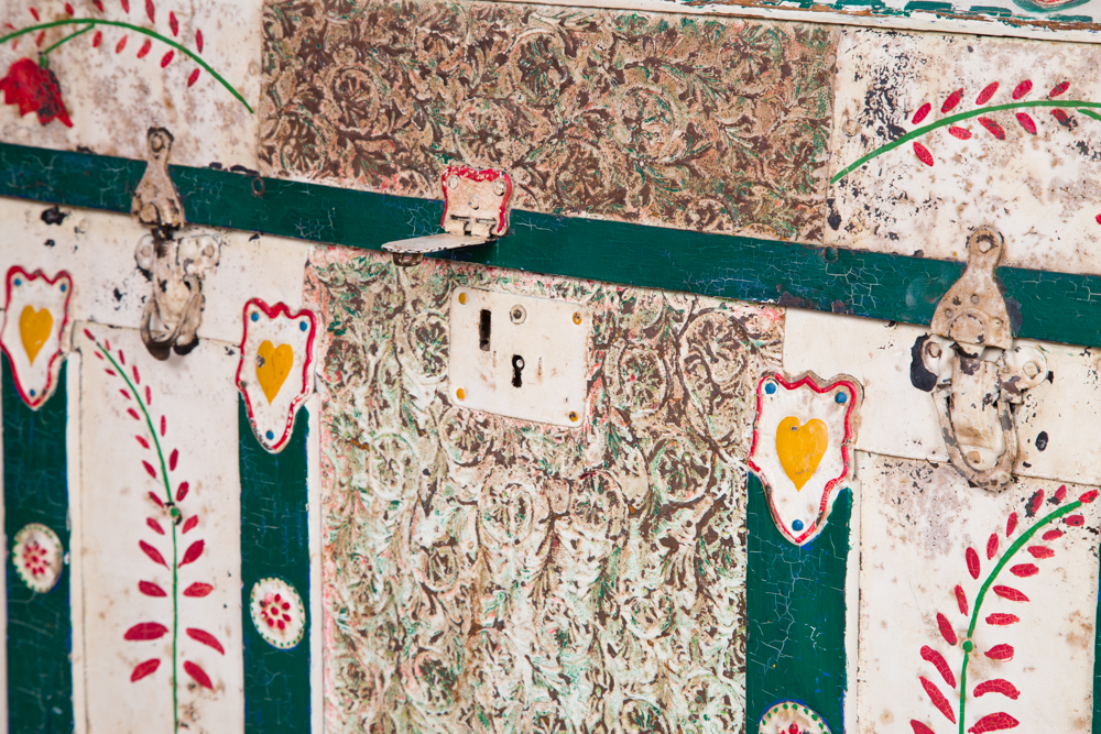 Vintage Painted Steamer Trunk