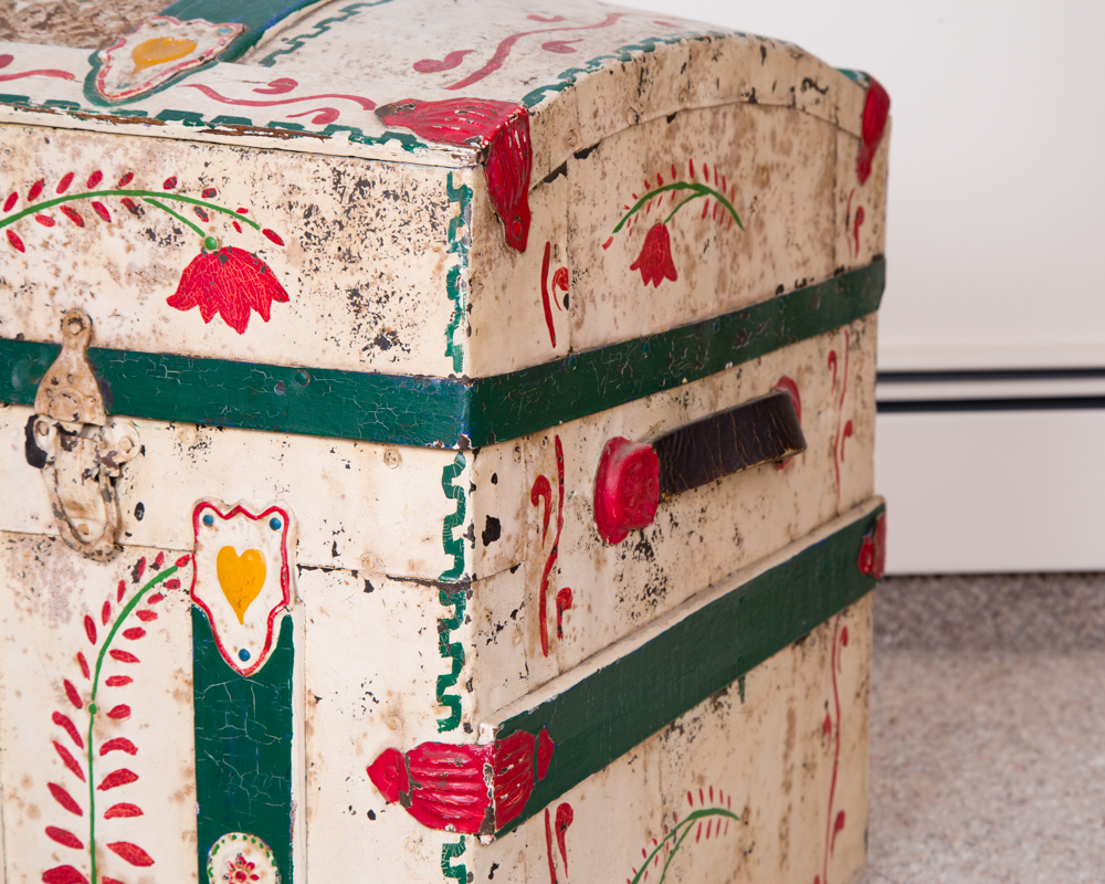 Vintage Painted Steamer Trunk