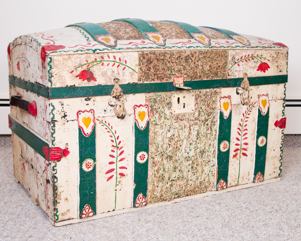 Vintage Painted Steamer Trunk