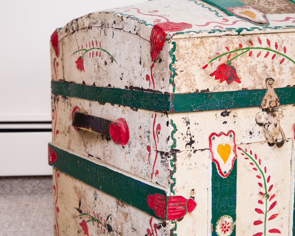 Vintage Painted Steamer Trunk