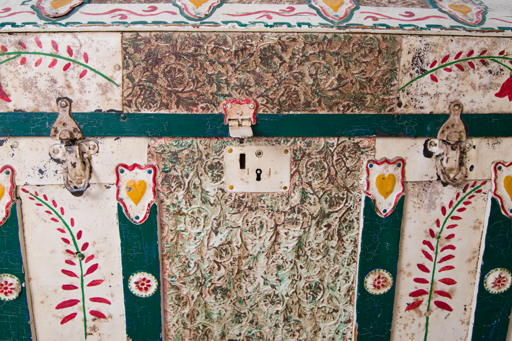 Vintage Painted Steamer Trunk