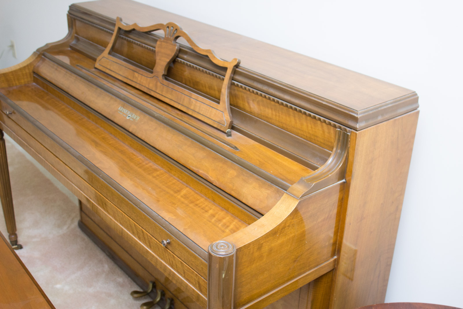 Vintage Kranich & Bach Console Piano With Bench