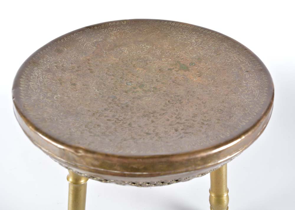 Moroccan Style Brass Foot Warming Stool