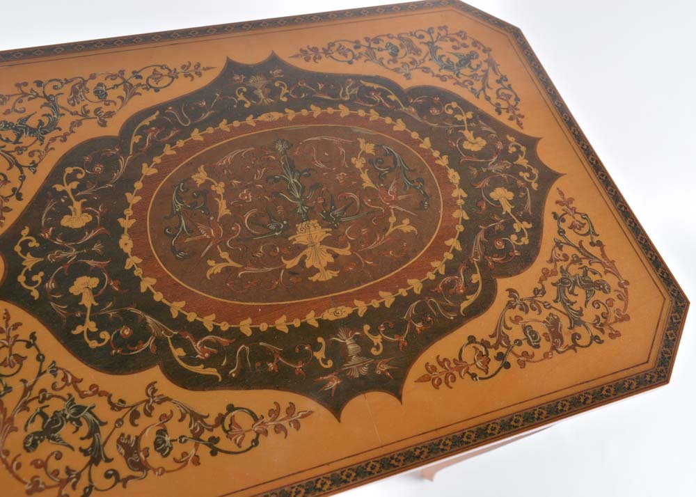 Petite Marquetry Music Box Table