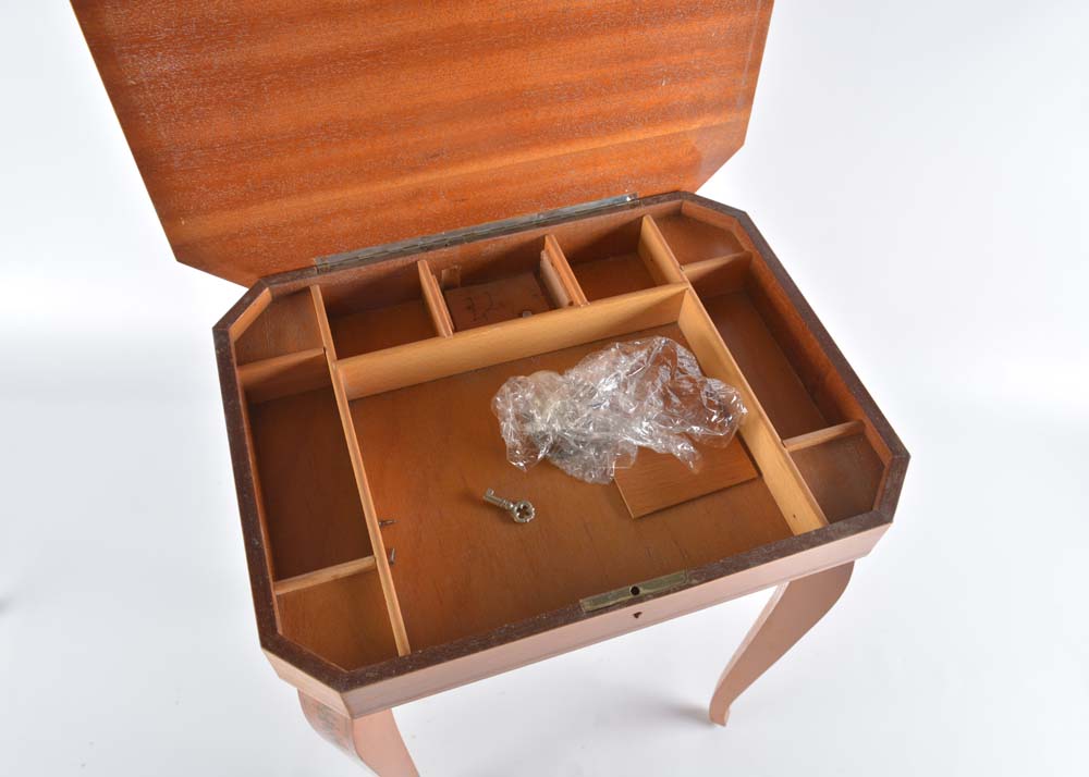 Petite Marquetry Music Box Table