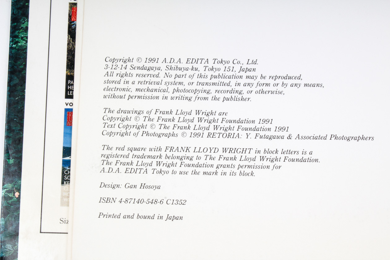 Collection of Frank Lloyd Wright Books