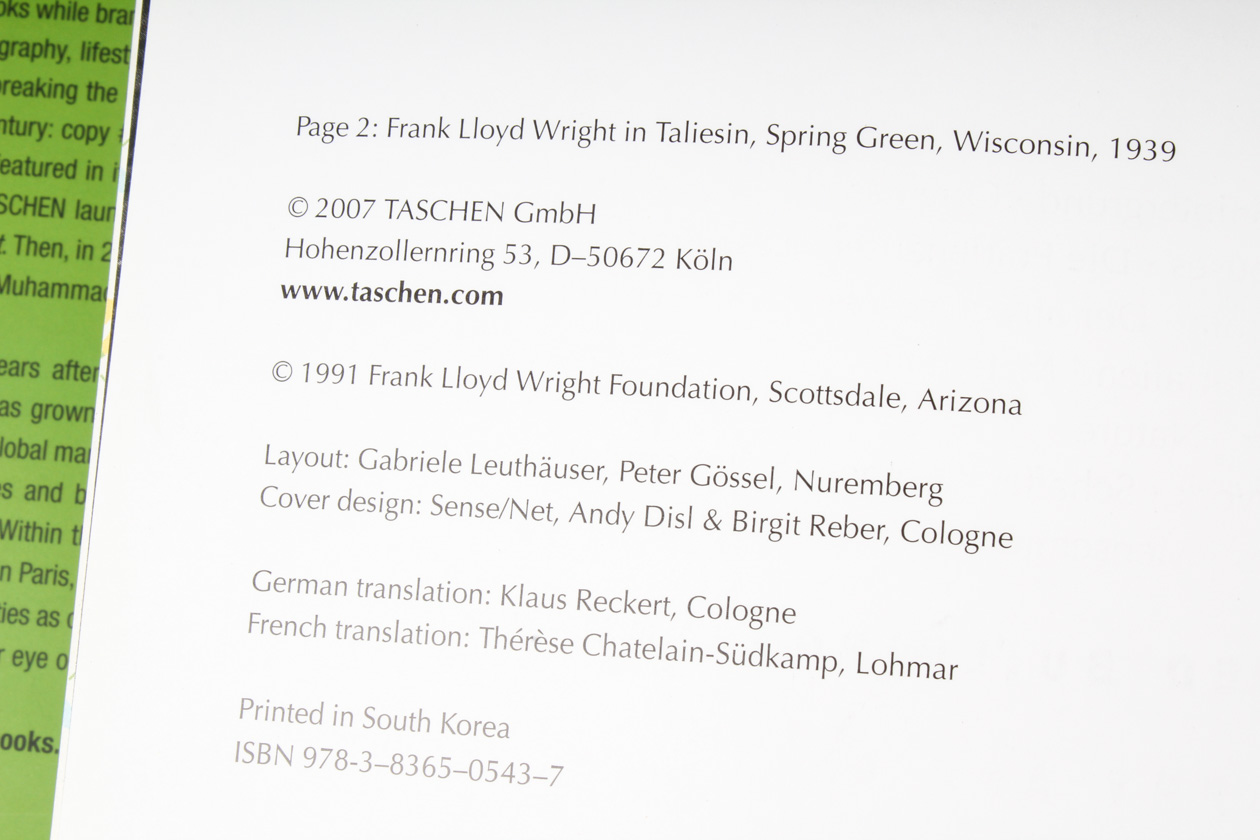 Collection of Frank Lloyd Wright Books