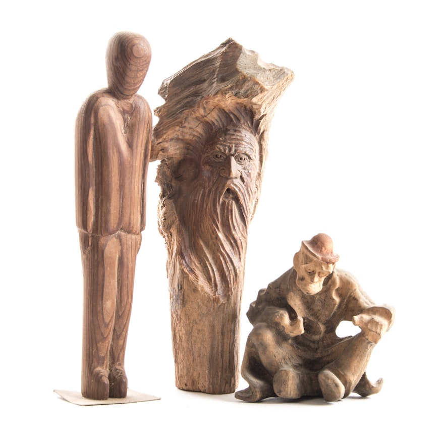 Figural Male Wood Carvings