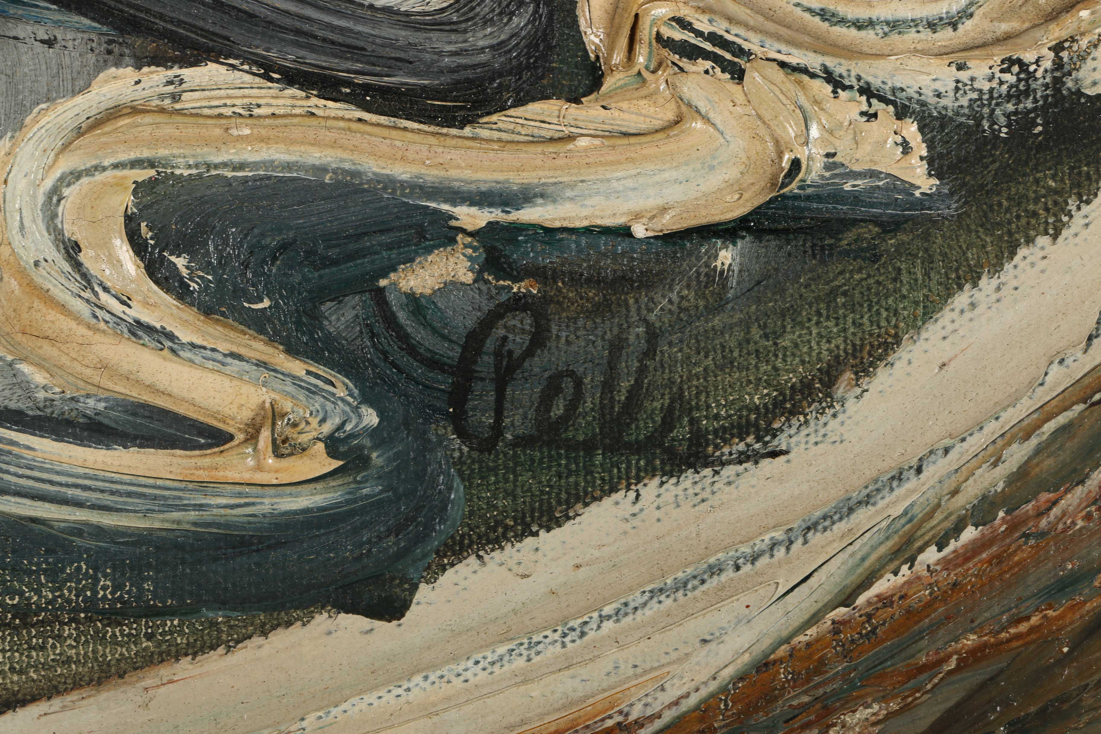 Albert Pels Oil Painting on Unstretched Canvas of a Clown