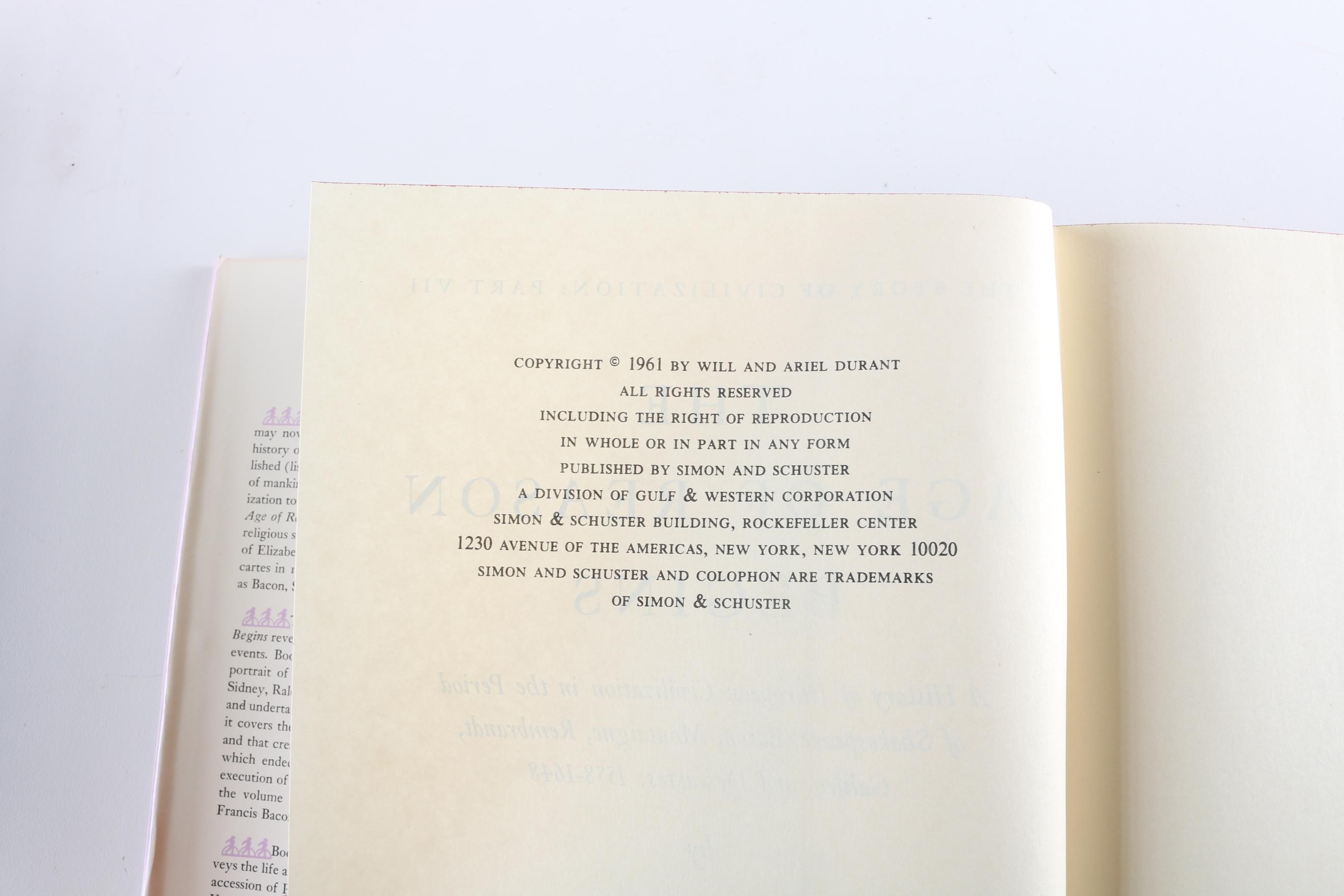 Will and Ariel Durant "The Story of Civilization" in Eleven Volumes