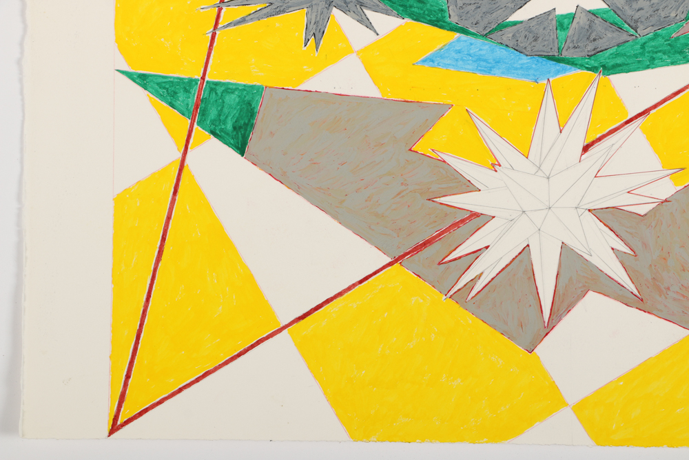 Ricardo Morin Body Color and Graphite on Paper "Platonic Triangulation"