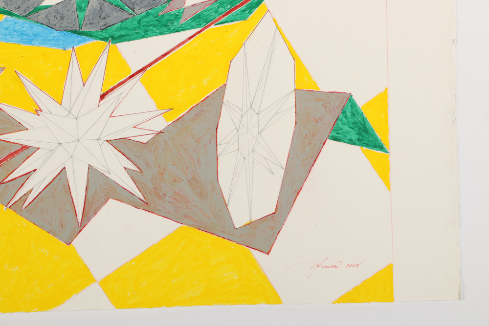 Ricardo Morin Body Color and Graphite on Paper "Platonic Triangulation"