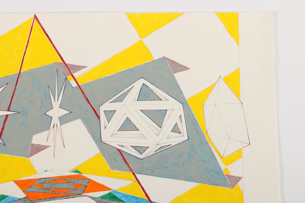 Ricardo Morin Body Color and Graphite on Paper "Platonic Triangulation"