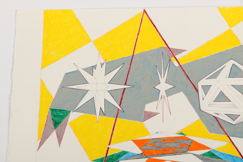 Ricardo Morin Body Color and Graphite on Paper "Platonic Triangulation"