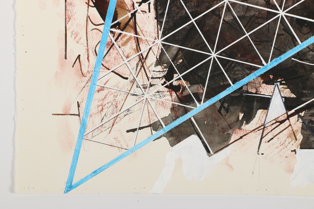 Ricardo Morin Oil Painting on Paper "Triangulation 36"