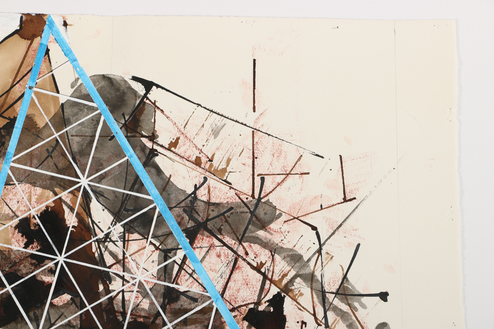 Ricardo Morin Oil Painting on Paper "Triangulation 36"