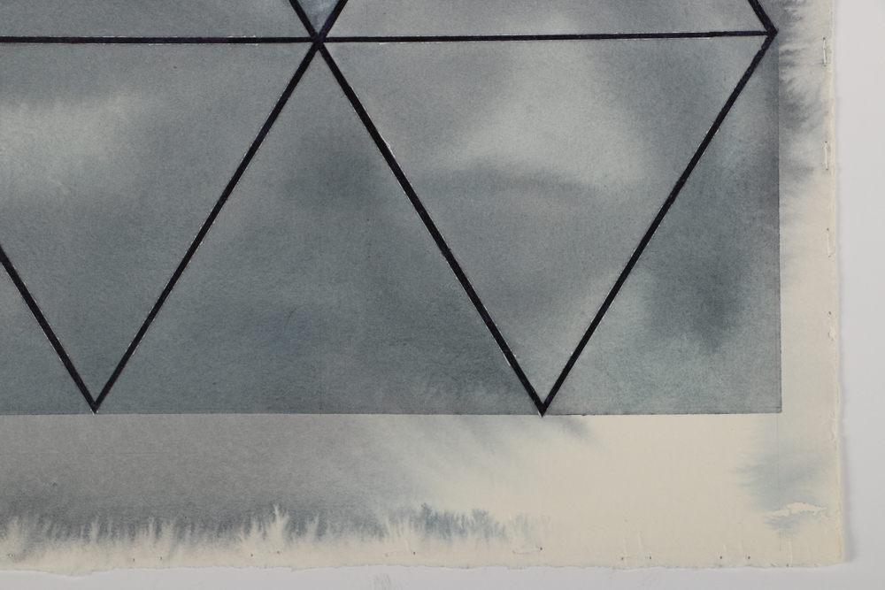 Ricardo Morin Mixed Media Painting on Paper "Silence I"