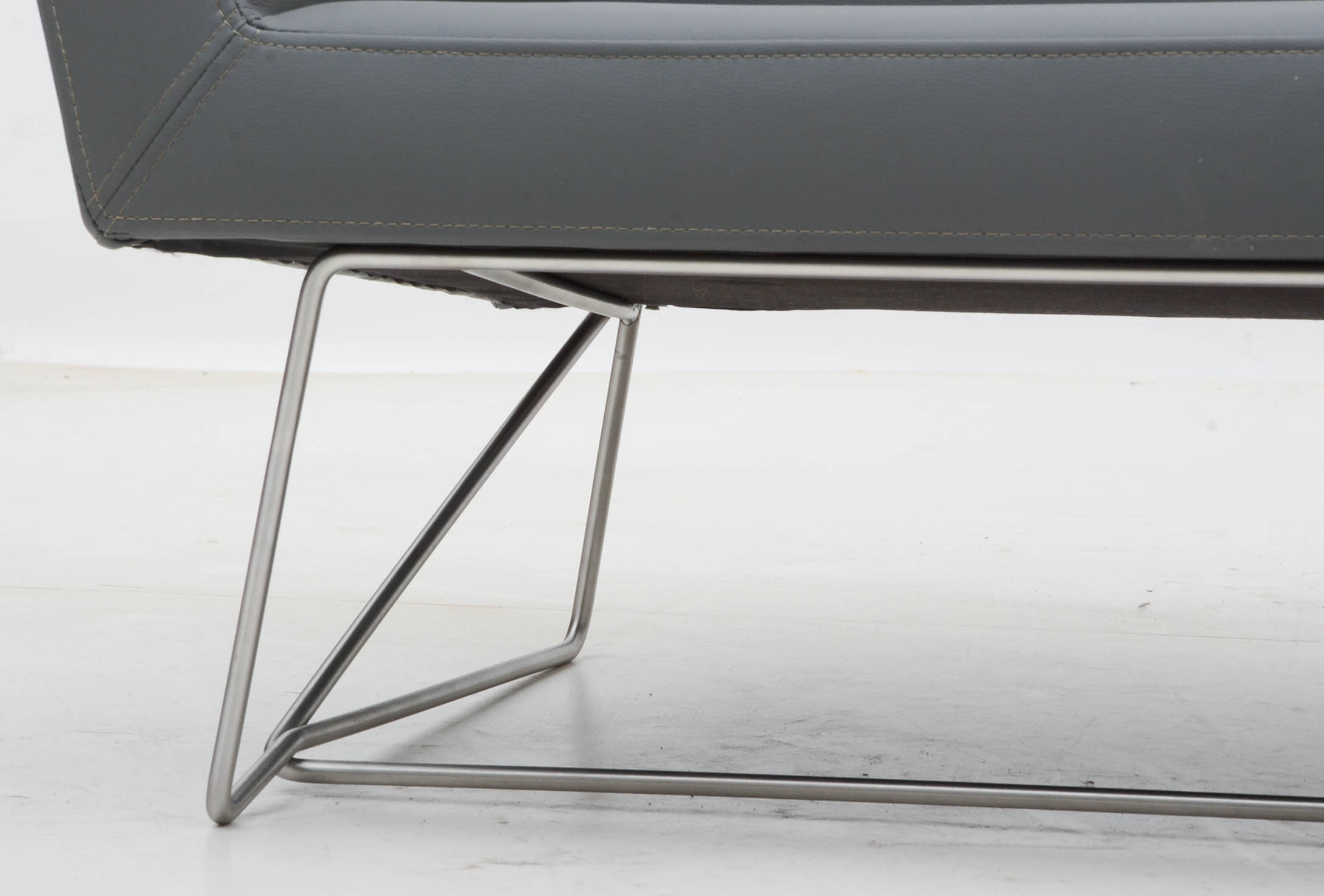 Blu Dot "Swept" Sofa in Slate Gray Leather