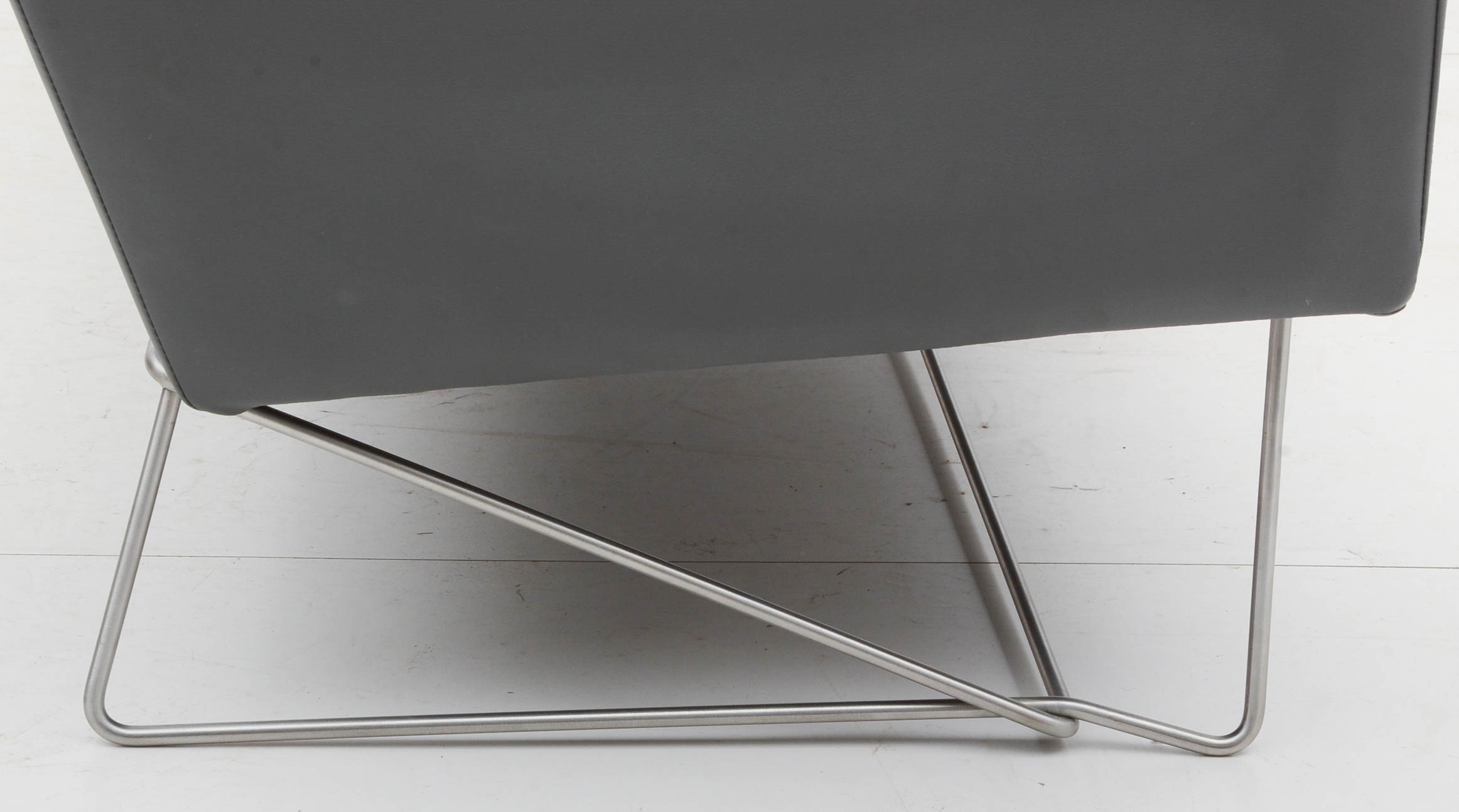 Blu Dot "Swept" Sofa in Slate Gray Leather