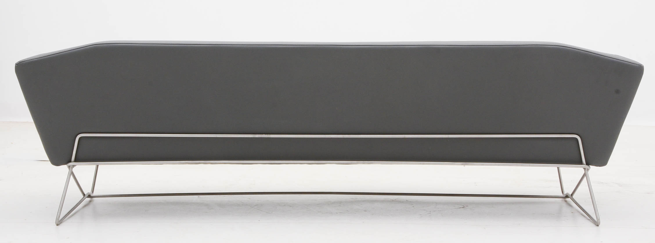 Blu Dot "Swept" Sofa in Slate Gray Leather