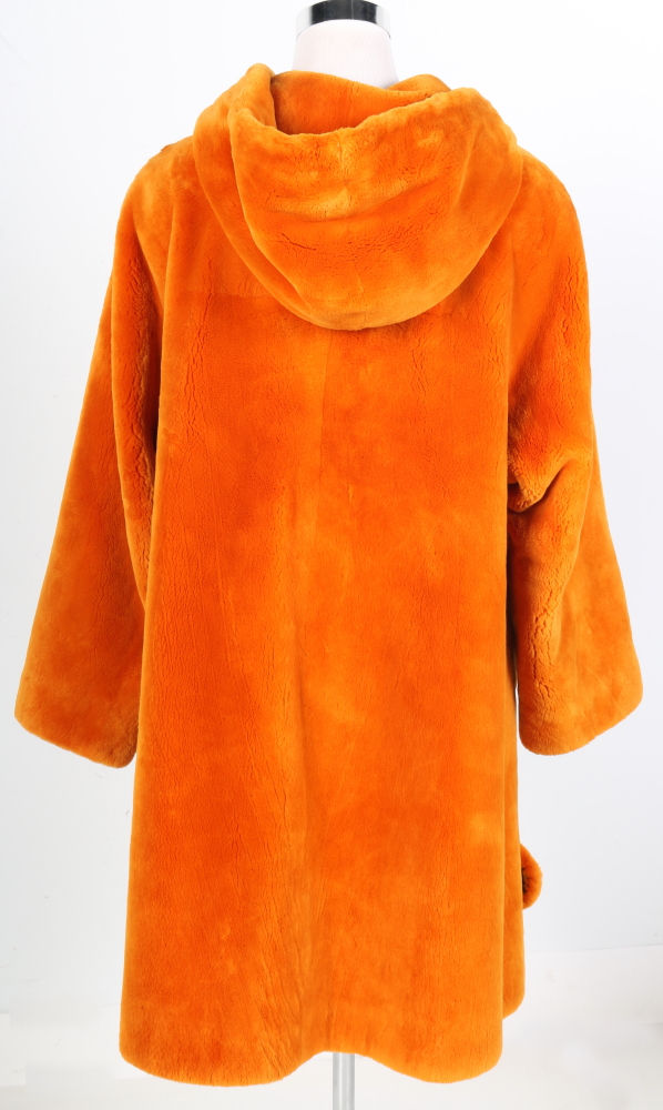 Zuki Orange Mouton Fur Coat