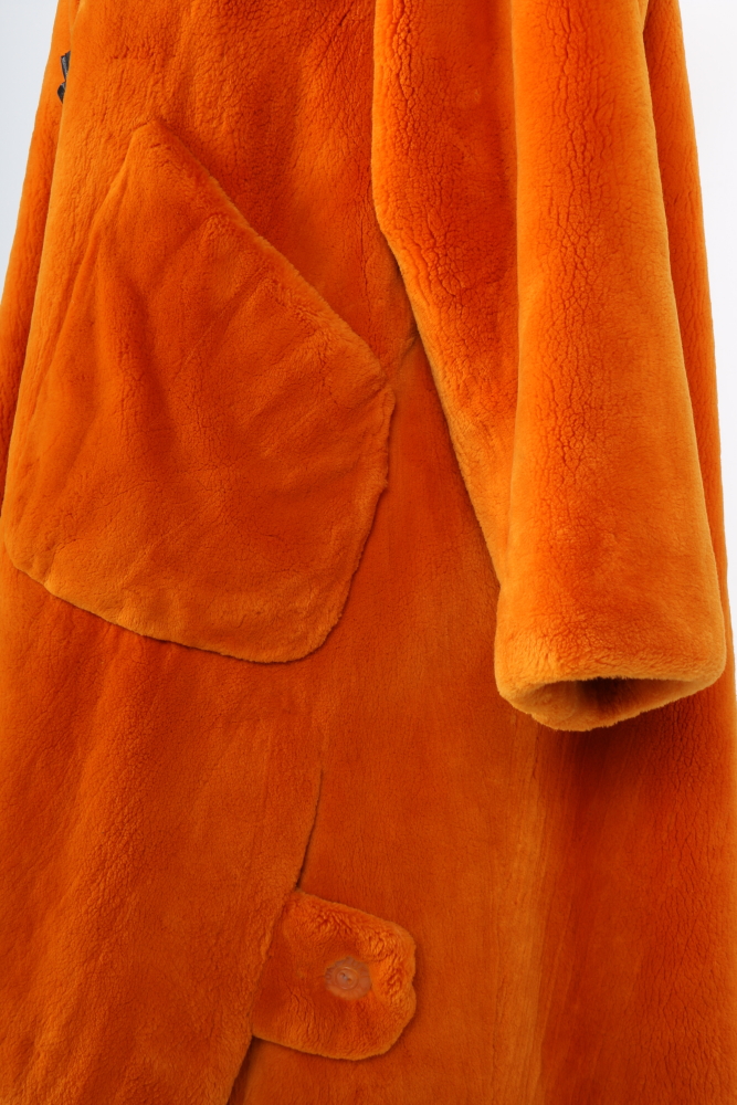 Zuki Orange Mouton Fur Coat