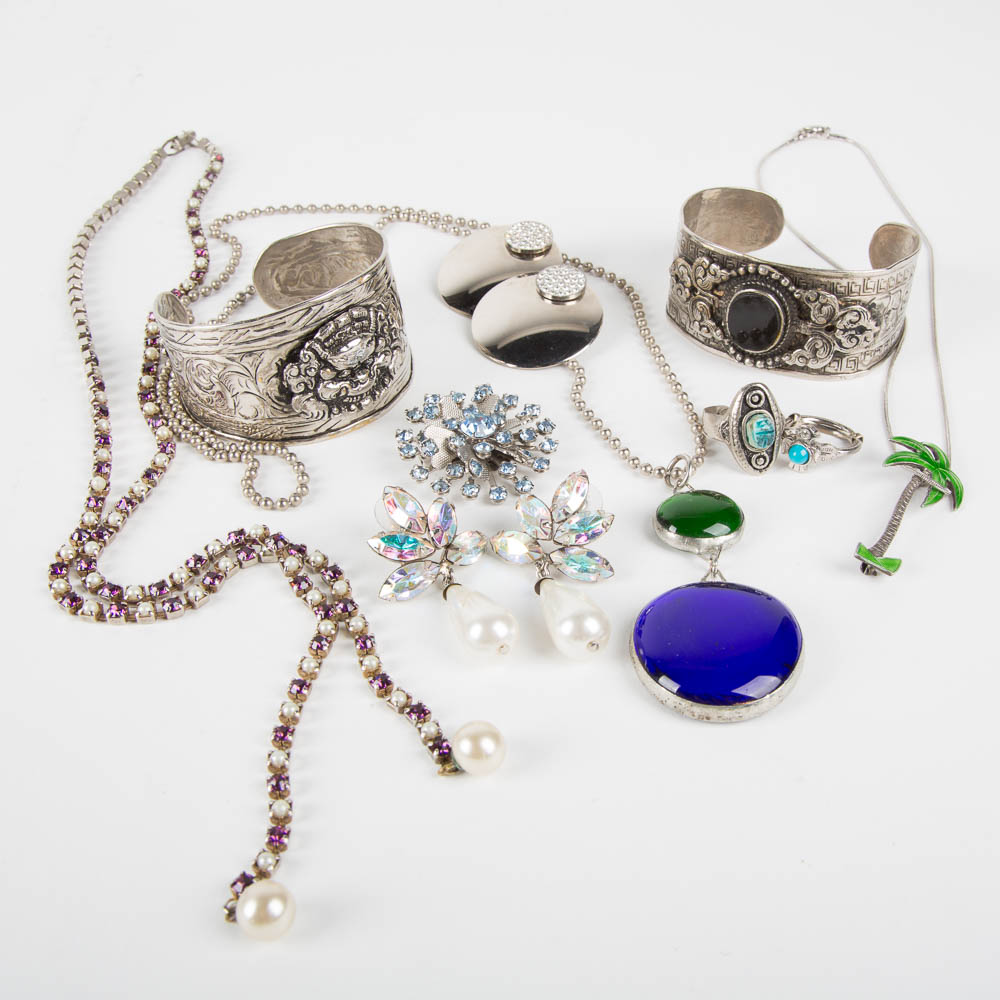 Collection of Silver Toned Fashion Jewelry