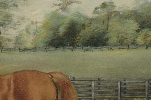 Vintage Equestrian Oil Painting on Academy Board
