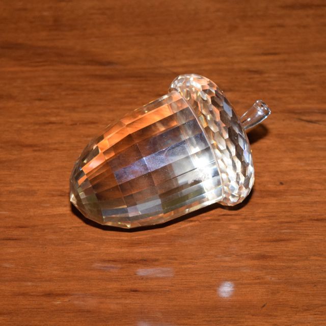 Amber Crystal Simon Designs Acorn Paperweight
