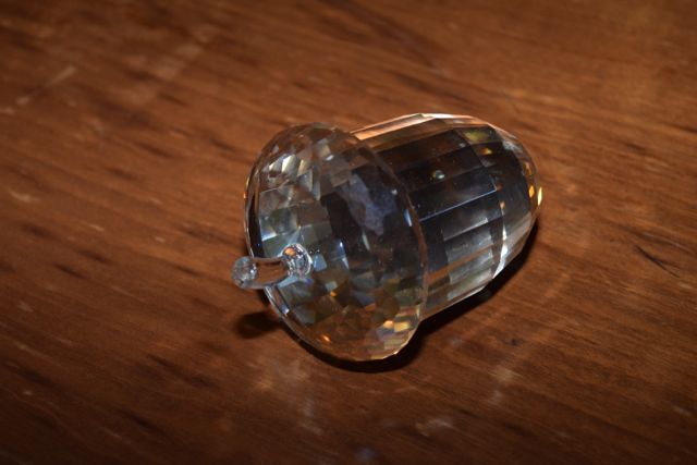 Amber Crystal Simon Designs Acorn Paperweight