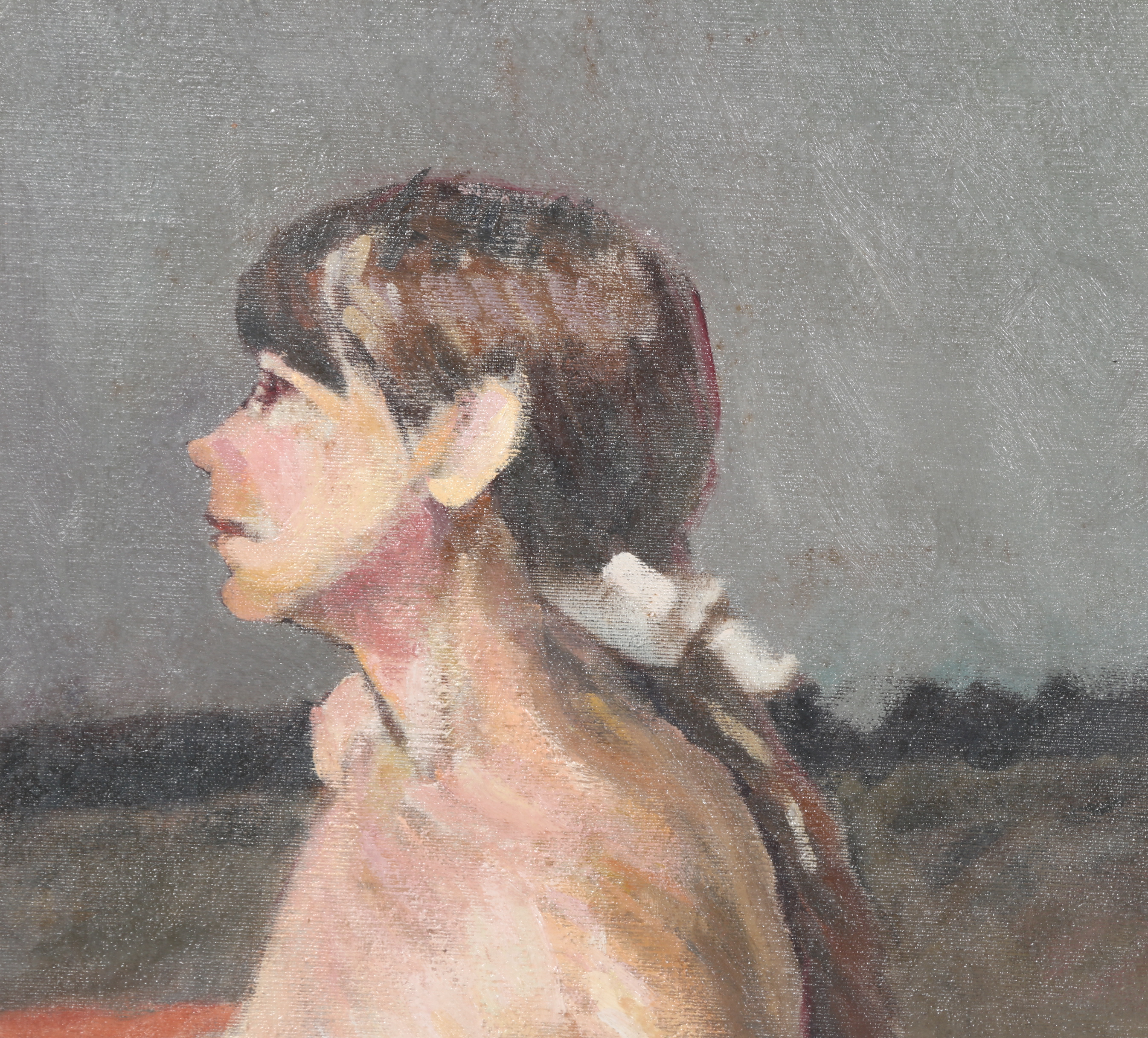 Unsigned Original Oil on Canvas Board of Woman's Portrait