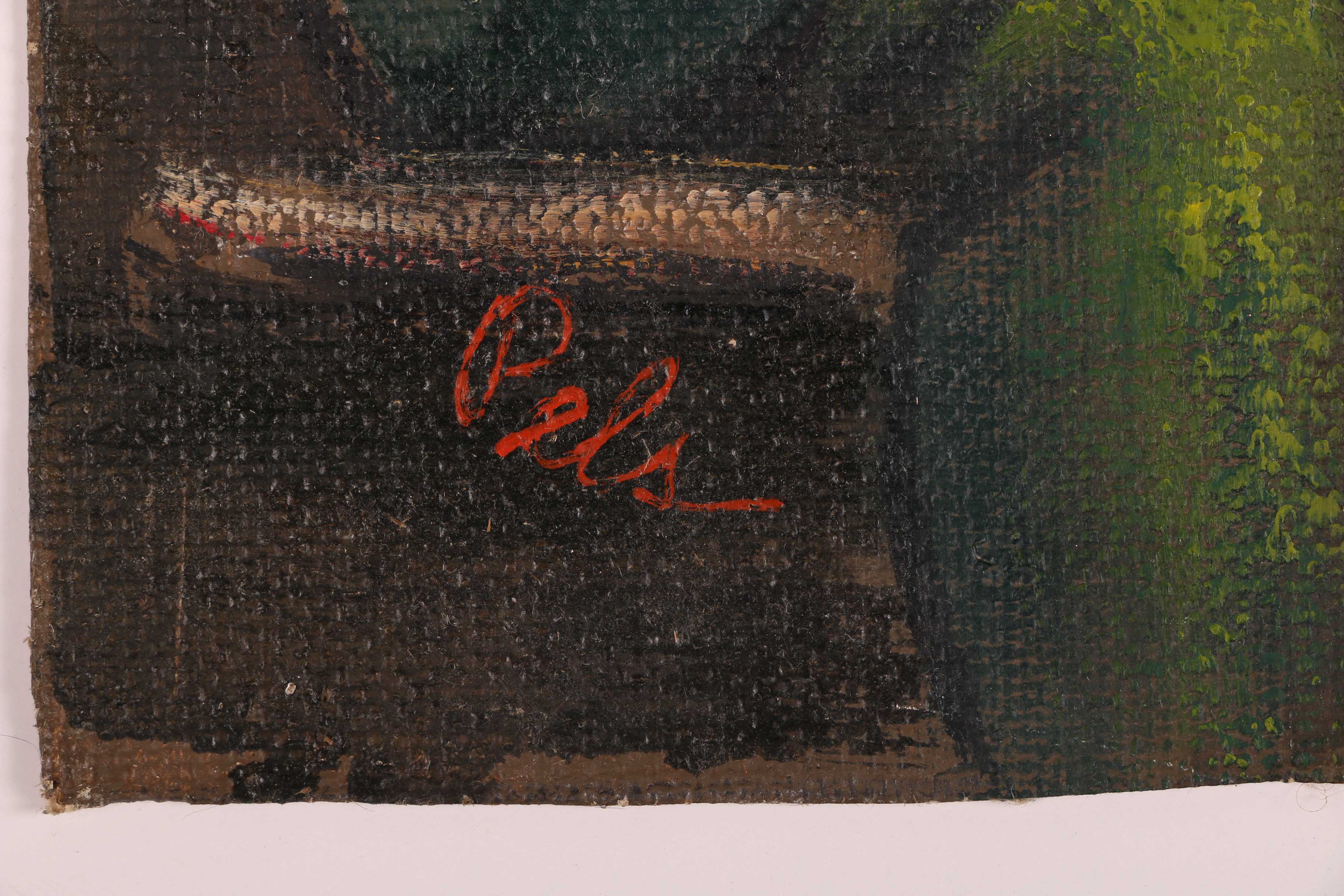 Albert Pels Oil Painting on Unstretched Canvas "Stand Up for Pregnant Women"