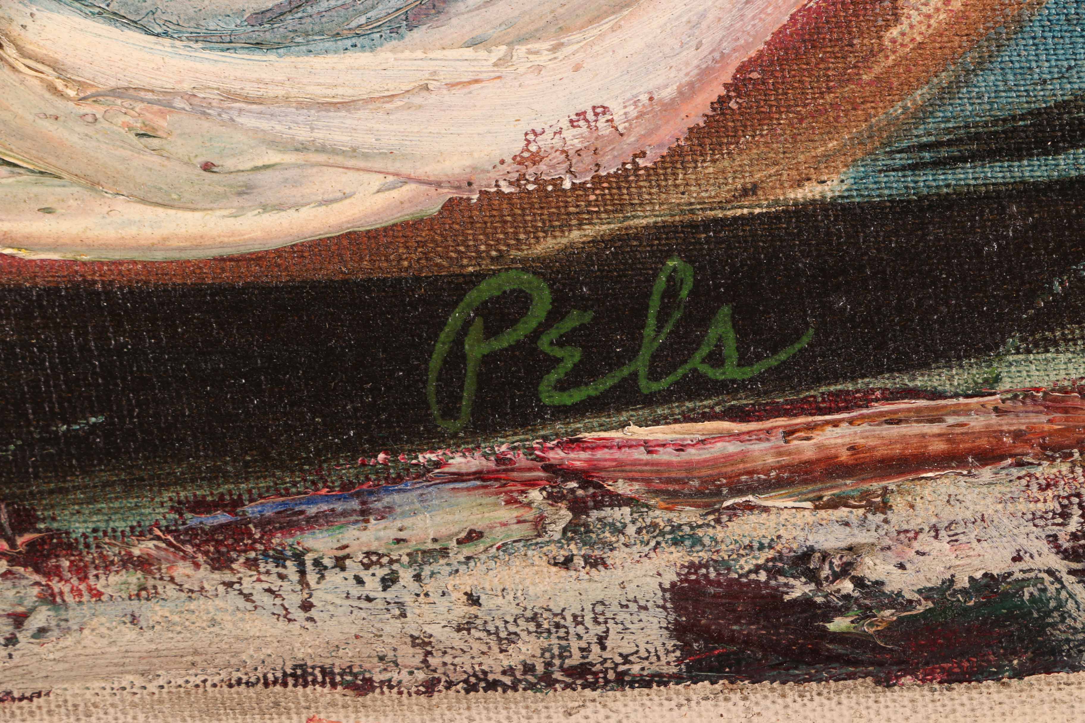 Albert Pels Oil Painting on Unstretched Canvas of Nude Figure