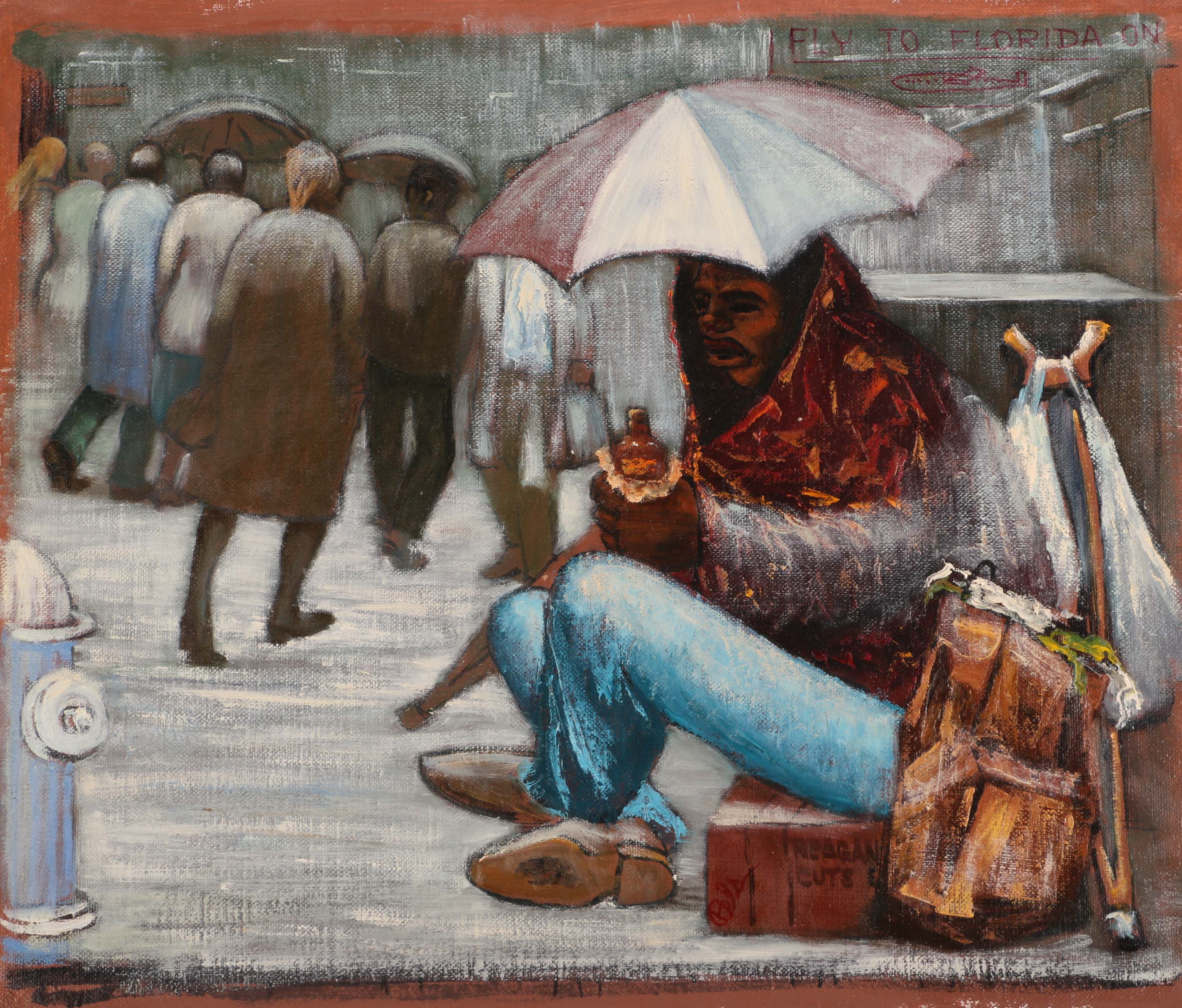 Albert Pels Oil Painting on Unstretched Canvas "First Snow of Winter"