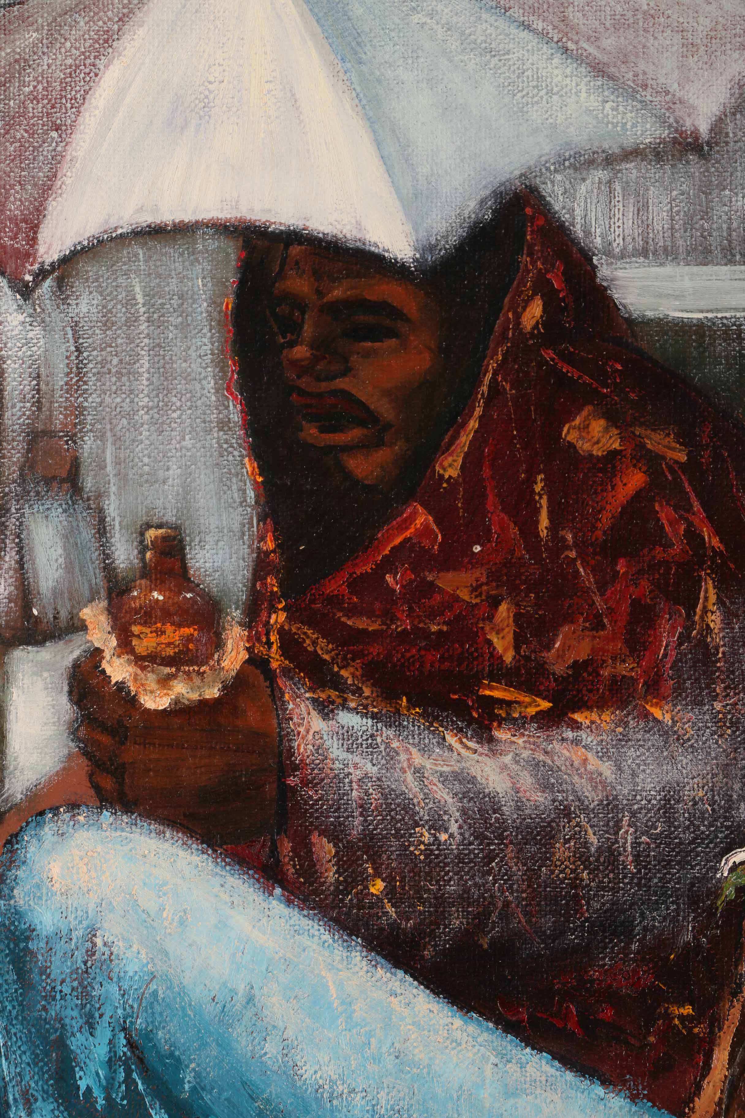 Albert Pels Oil Painting on Unstretched Canvas "First Snow of Winter"