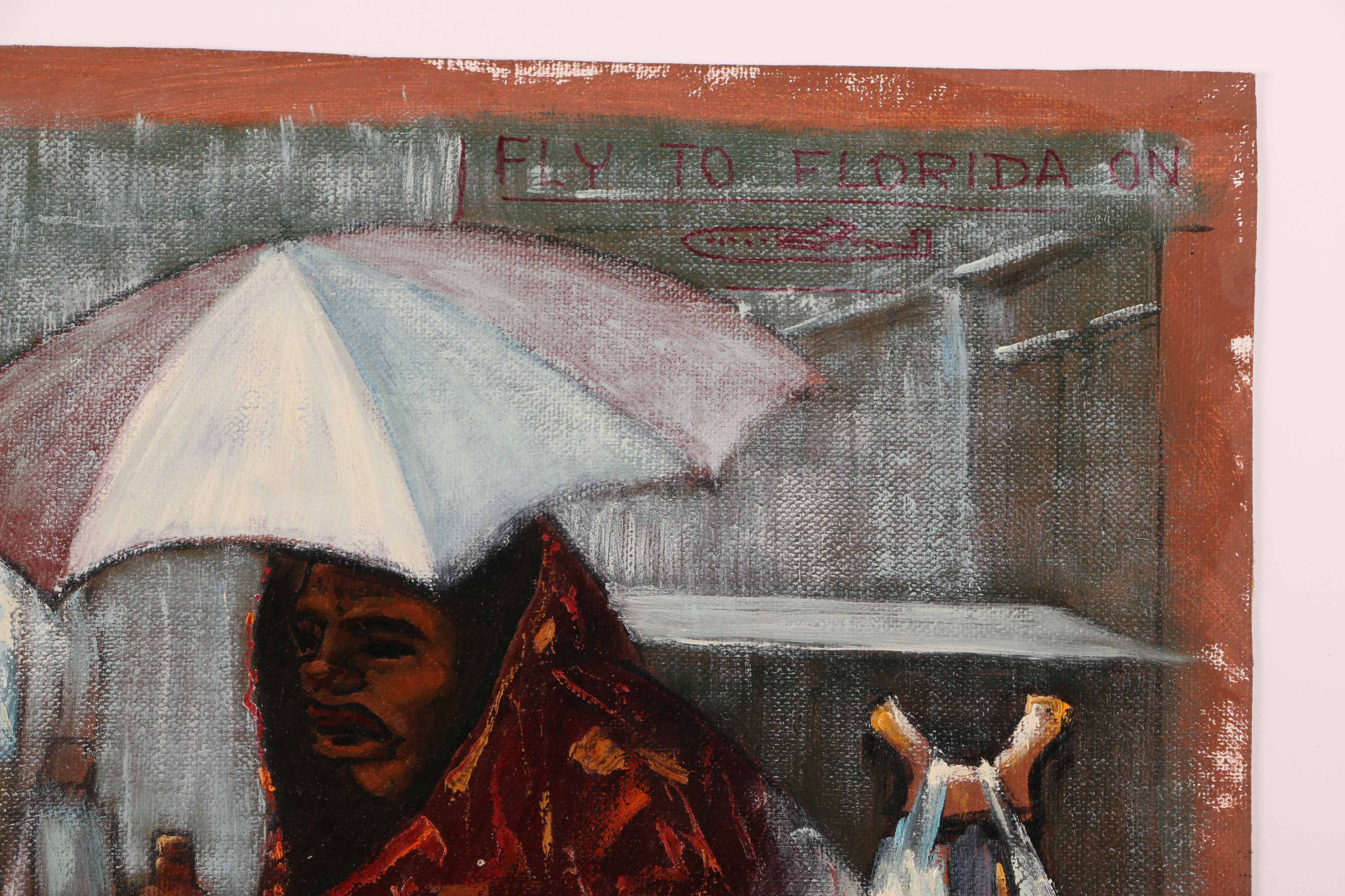 Albert Pels Oil Painting on Unstretched Canvas "First Snow of Winter"