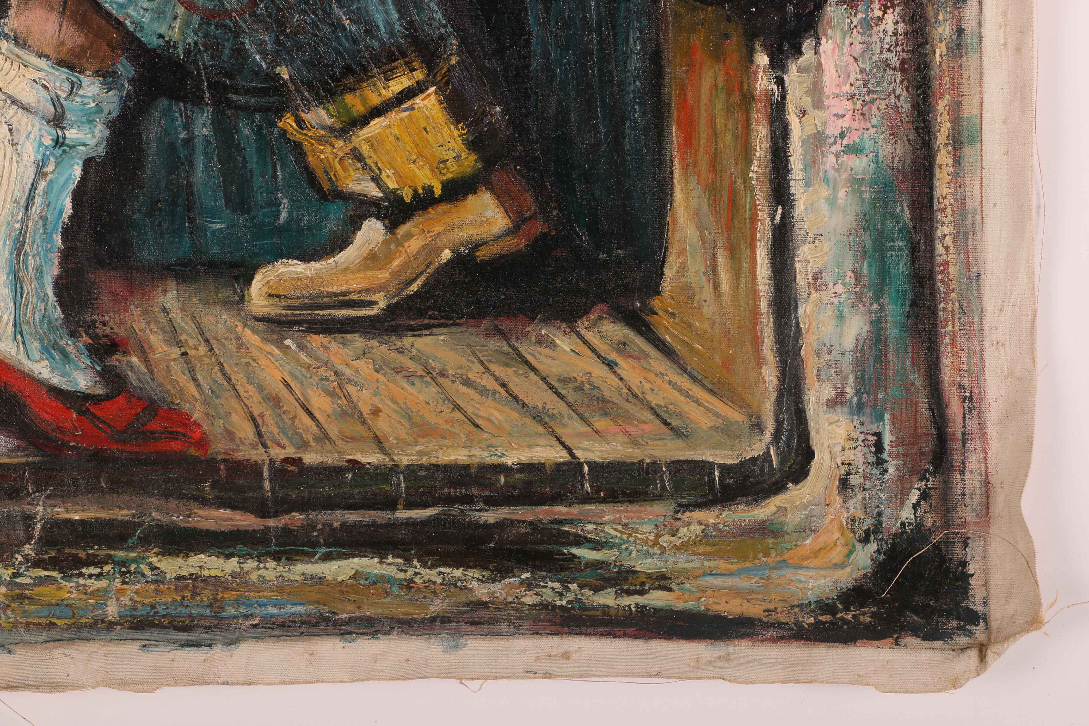 Albert Pels Original Oil Painting on Unstretched Canvas of a Couple Dancing