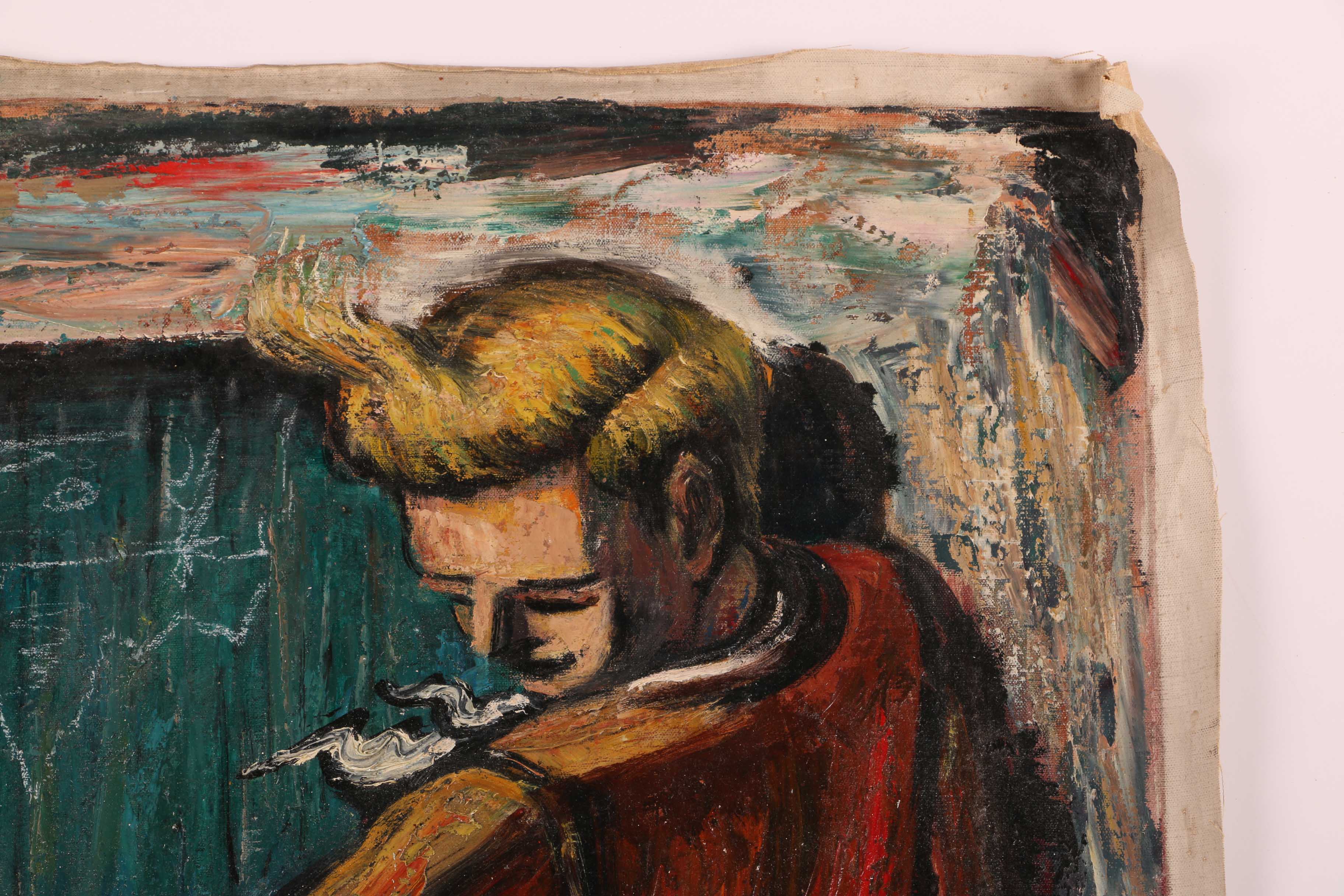 Albert Pels Original Oil Painting on Unstretched Canvas of a Couple Dancing