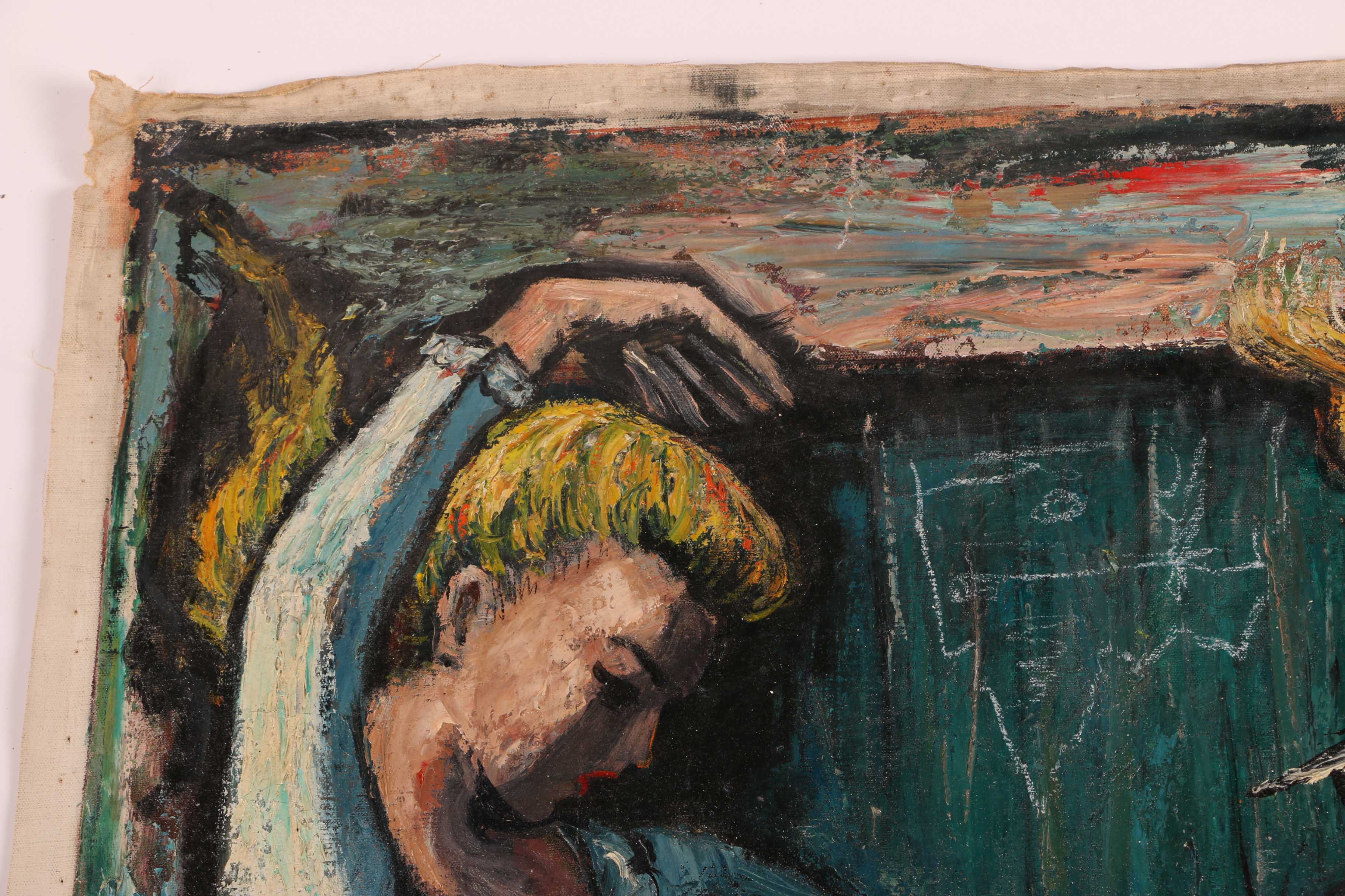 Albert Pels Original Oil Painting on Unstretched Canvas of a Couple Dancing