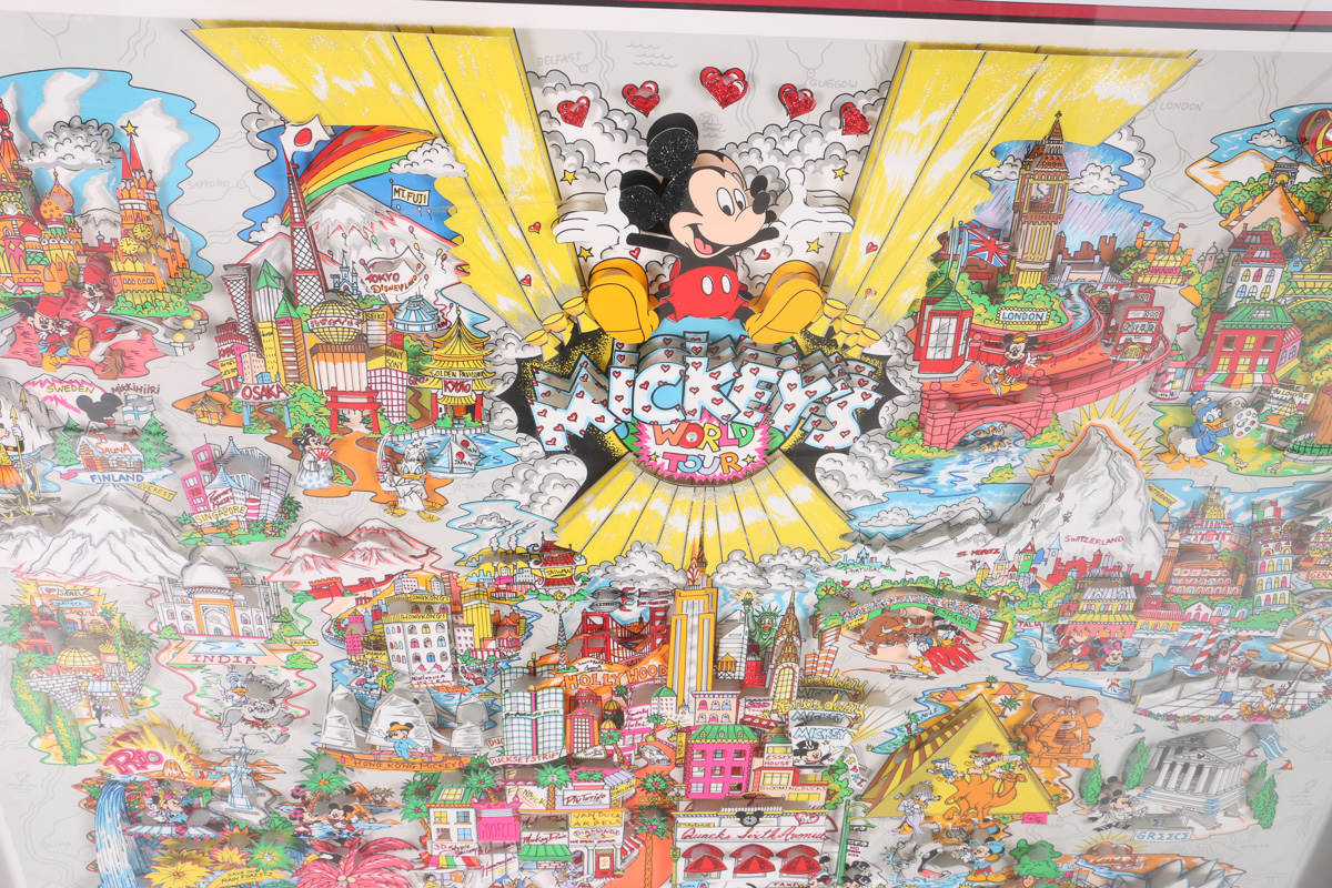 Charles Fazzino 3-D Print "Mickey's World Tour"