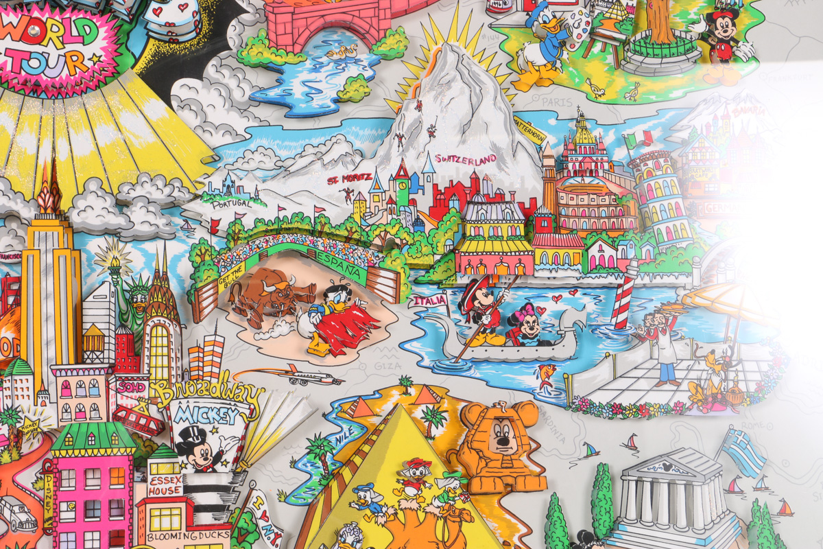 Charles Fazzino 3-D Print "Mickey's World Tour"